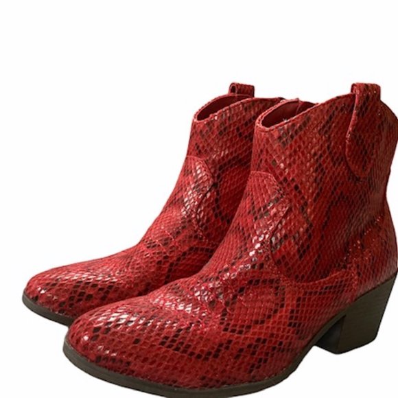 rampage snakeskin booties